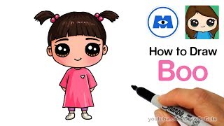 How to Draw Boo Easy  Monsters Inc [upl. by Dimphia]