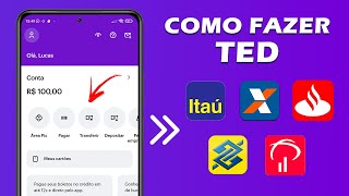 Como fazer TED do Nubank para outro Banco  Caixa Itaú Bradesco Banco do Brasil Santander etc [upl. by Adelaide994]