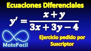 Ecuación diferencial resuelta mediante sustitución lineal [upl. by Rabbi530]