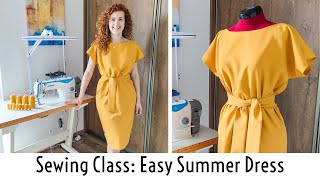 Easy Summer Dress Sewing Class includes pattern making and sewing tutorial [upl. by Jenica]