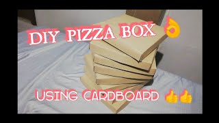 DIY Pizza box  Using Cardboard  Perfect sa small business [upl. by Ailekahs47]