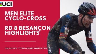 Round 8  Men Elite Highlights  202122 UCI CX World Cup  Besançon [upl. by Ahsinut]