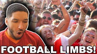 American Reacts to WHY FOOTBALL NEEDS FANS BACK Best Football Limbs Celebrations [upl. by Eliott]