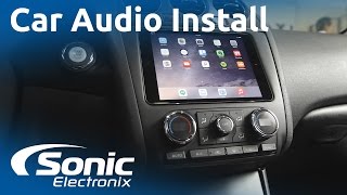 2012 Nissan Altima iPad Mini and Car Audio System Install  Custom Subwoofer Box  Sonic Electronix [upl. by Laikeze]