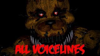 Nightmare Fredbear  All Voicelines with Subtitles  Ultimate Custom Night [upl. by Niad]