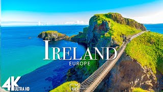 FLYING OVER IRELAND 4K UHD  Wonderful Natural Landscape With Lounge Music  4K UHD TV [upl. by Asilenna937]