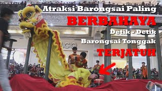 Barongsai Tonggak 2022  Atraksi Barongsai Paling Berbahaya  DetikDetik Barongsai Tonggak Terjatuh [upl. by Compte6]