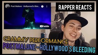 Post Malone  Hollywoods Bleeding Grammy Live Performance Rapper Reaction [upl. by Hawthorn330]