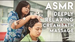 💆🏻‍♀️ ASMR Deeply Relaxing Creambath Massage [upl. by Yesdnil]