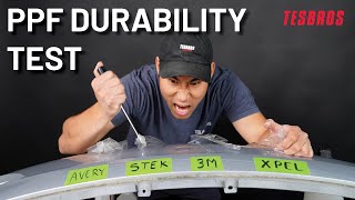 Which PPF Brand Should You Get For Your Tesla Durability Test  Part 1  TESBROS [upl. by Atiana766]