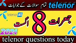 Telenor Today Answer All Questions Correct 2024 [upl. by Hardy682]