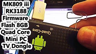 Android HDMI TV Dongle Firmware Flash install Custom ROMs OS on MK809 RK3188 WIFI Free [upl. by Ragland]