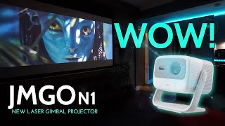 JMGO N1 Triple Color Laser Gimbal Projector  One Word WOW [upl. by Nezam]