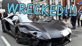 LAMBORGHINI AVENTADOR CRASHED Supercar Wreck in London [upl. by Yentrok801]