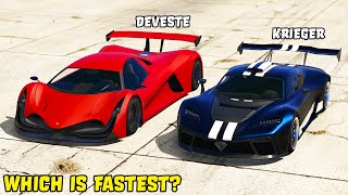 GTA 5  BENEFACTOR KRIEGER vs DEVESTE EIGHT  Which is Fastest [upl. by Eidnak]