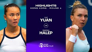 Yuan Yue vs Simona Halep  2024 Hong Kong Round 1  WTA Match Highlights [upl. by Glavin]