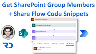 Power Automate get SharePoint Group Members amp flow code snippets [upl. by Gun]