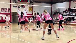 Video St Helena gets two kills from Josie Doda and Hartleigh Demchuk gets a block against Upper [upl. by Melmon]