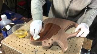 Hand Rubbed Guitar Finish Part 2 Filling the Grain [upl. by Anrapa361]