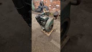 Lister SR2 Twin Cylinder Stationary Diesel Engine Hand Start Up [upl. by Marceau]