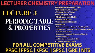 Period Table amp Properties  PPSC  FPSC  KPSC  SPSC  GRE CHEMISTRY [upl. by Hurd]