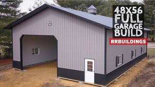 Building A Large Post Frame Garage Full Timelapse Construction NEVER BEFORE SEEN FOOTAGE [upl. by Jeremias]