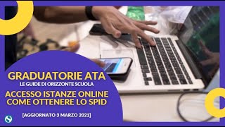 Domanda graduatorie terza fascia ATA su Istanze online come ottenere SPID [upl. by Santa]