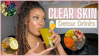 3 DETOX JUICE RECIPES FOR CLEAR SKIN Hormone regulating amp anti inflammatory drinks that fight acne [upl. by Nihsfa]