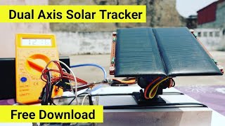 Dual Axis Solar Tracker  Free Download  Prototype Project  For Engineering Students [upl. by Ecirted107]