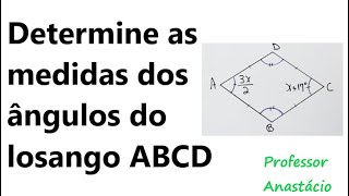 Como calcular valor dos ângulos internos de um losango ABCD [upl. by Flosi]