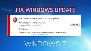 Fix Windows 7 update error 80072EFE [upl. by Morten455]