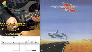 VANDENBERG  Friday Night  Guitar Solo Covered by Kosuke with TAB [upl. by Murial67]