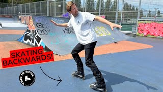 HOW TO RIDE BACKWARDS ON INLINE SKATES [upl. by Schwing43]