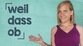 Learn Subordinating Conjunctions in German  Part 1 weil  dass  ob  A2 with Jenny [upl. by Vitia]