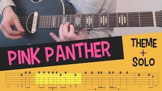 PINK PANTHER  Theme amp Solo  Jazz  Guitar  Lesson  Tutorial  Cover  Tabs [upl. by Omiseno]