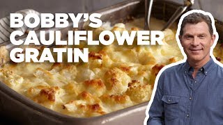 Cheesy Cauliflower Gratin with Bobby Flay  Boy Meets Grill  Food Network [upl. by Ami738]