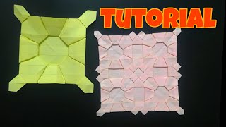 Origami tessellation tutorial EASY VERSION [upl. by Anihsak949]