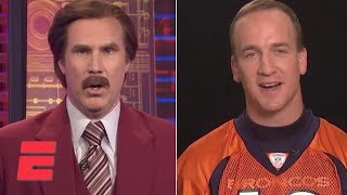 Ron Burgundy interviews Peyton Manning on SportsCenter  ESPN Archive [upl. by Thomasa]