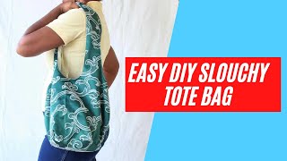 DIY Slouchy Tote Bag Sewing Tutorial  Easy Sew Bag Project with Printable Sewing Pattern [upl. by Irbua]