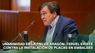 Unanimidad en la PNL de AragónTeruel Existe contra la instalación de placas solares en los embalses [upl. by Knah]