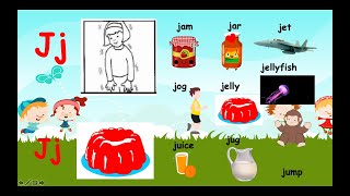 Jolly Phonics Letter Jj BlendingReading Lesson with Song Action Vocabulary and Activity [upl. by Wistrup115]