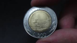 Moneta 500 Lire quotBimetallichequot della Repubblica Italiana [upl. by Natasha978]