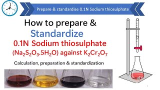 How to prepare and standardize 01 N sodium thiosulphate solution  Standardisation of 01N Na2S2O3 [upl. by Joelle]