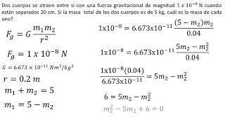 Física  Ley de Gravitación Universal  Ejemplo 3 [upl. by Esirec477]