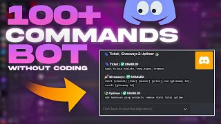 100 Commands Discord Bot Without Coding  Advanced Discord Bot [upl. by Adiari]