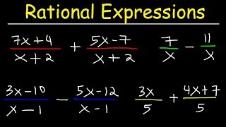 Adding and Subtracting Rational Expressions With The Same Denominators [upl. by Nawud]