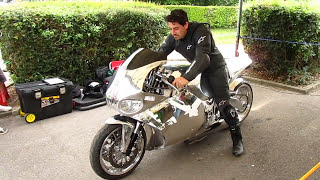 Y2K Jet Turbine Motorcycle full start procedure and burn out [upl. by Stein389]