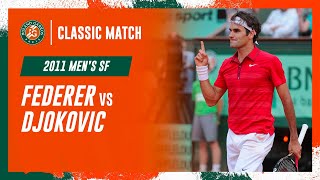 Federer vs Djokovic 2011 Mens semifinal  RolandGarros Classic Match [upl. by Yrod]