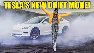 TESLA INTRODUCES NEW DRIFT MODE AND IT ABSOLUTELY RIPS [upl. by Petr788]