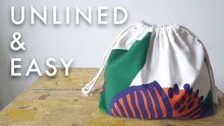 Sew A Simple Unlined Drawstring Bag With French Seams [upl. by Esaj]